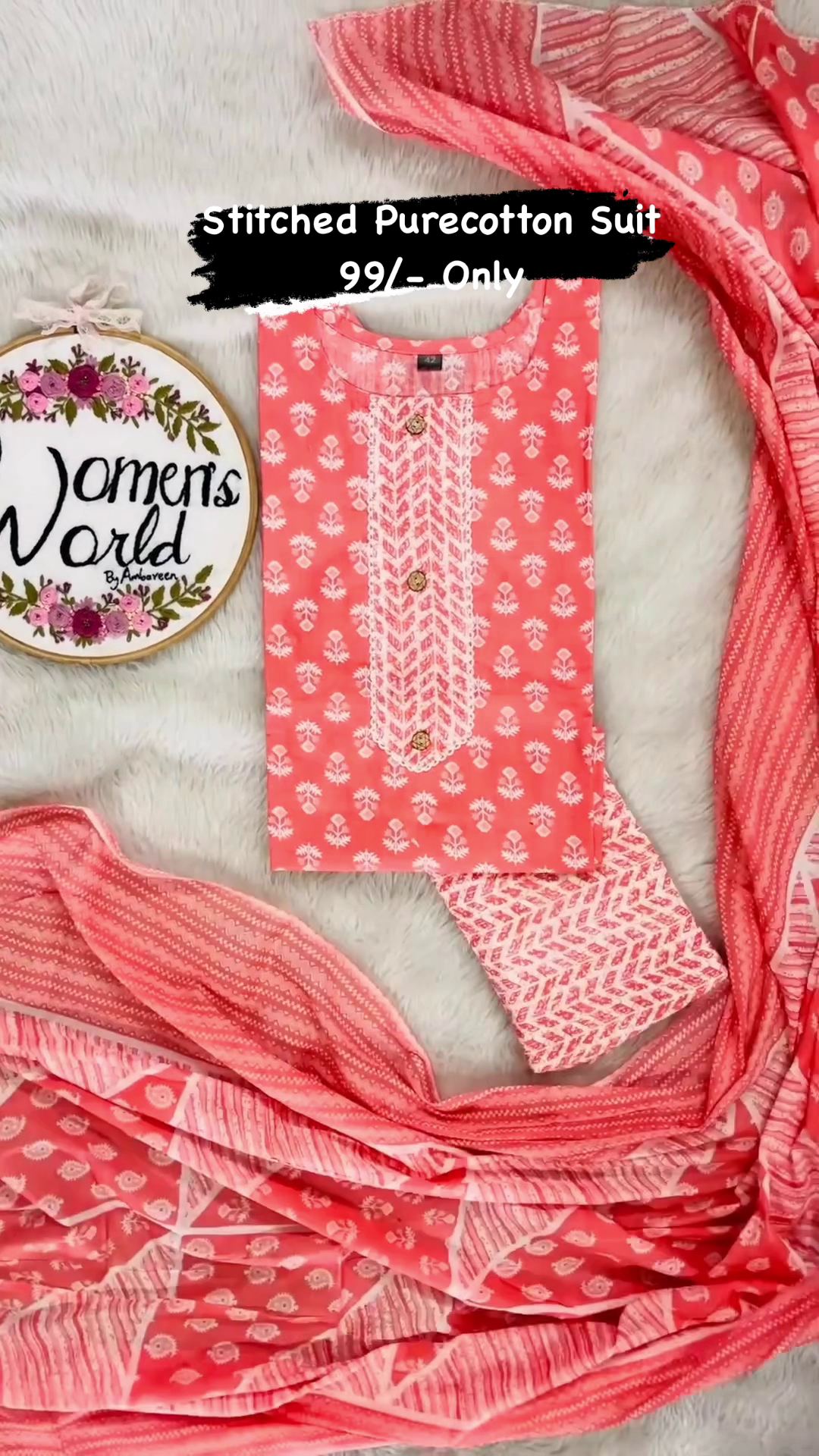 Round Neck Designer Salwar With Dupatta For Women